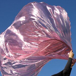 Semi-Sheer Light Pink 'Celebration' Prophetic Praise Dance Banner Flag Set of 2